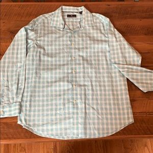 Hart Schaffner Marx - Light Aqua/Green Sport Shirt